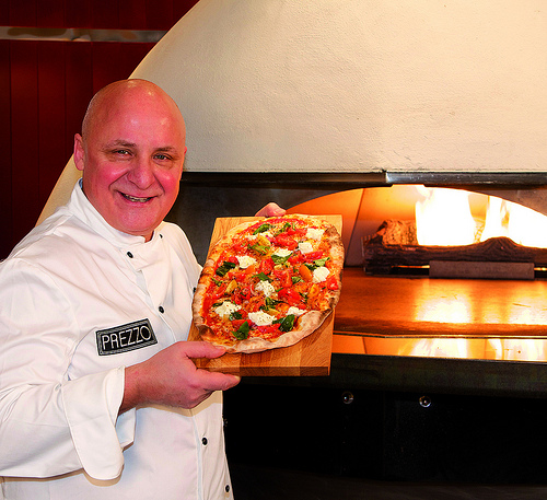Aldo with Pizza